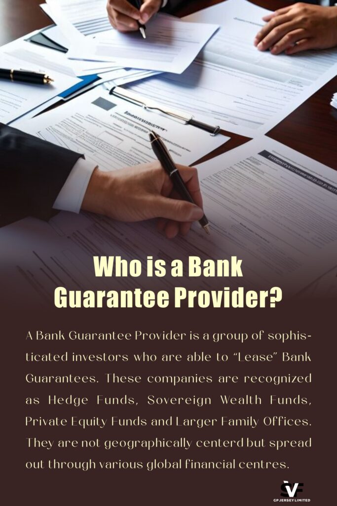 Best Bank Guarantee Providers in 2025 Close-up of business professionals signing financial documents on a desk, with text explaining what a Bank Guarantee Provider is and how they operate globally through hedge funds, sovereign wealth funds, and private equity firms.