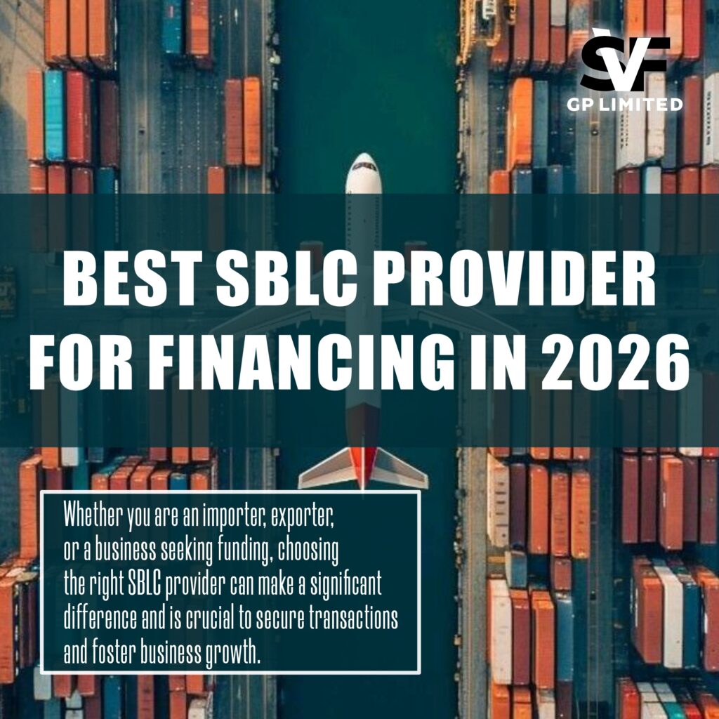 Best SBLC Provider for Financing in 2026 Aerial view of a cargo ship between stacked shipping containers with text “Best SBLC Provider for Financing in 2026”.