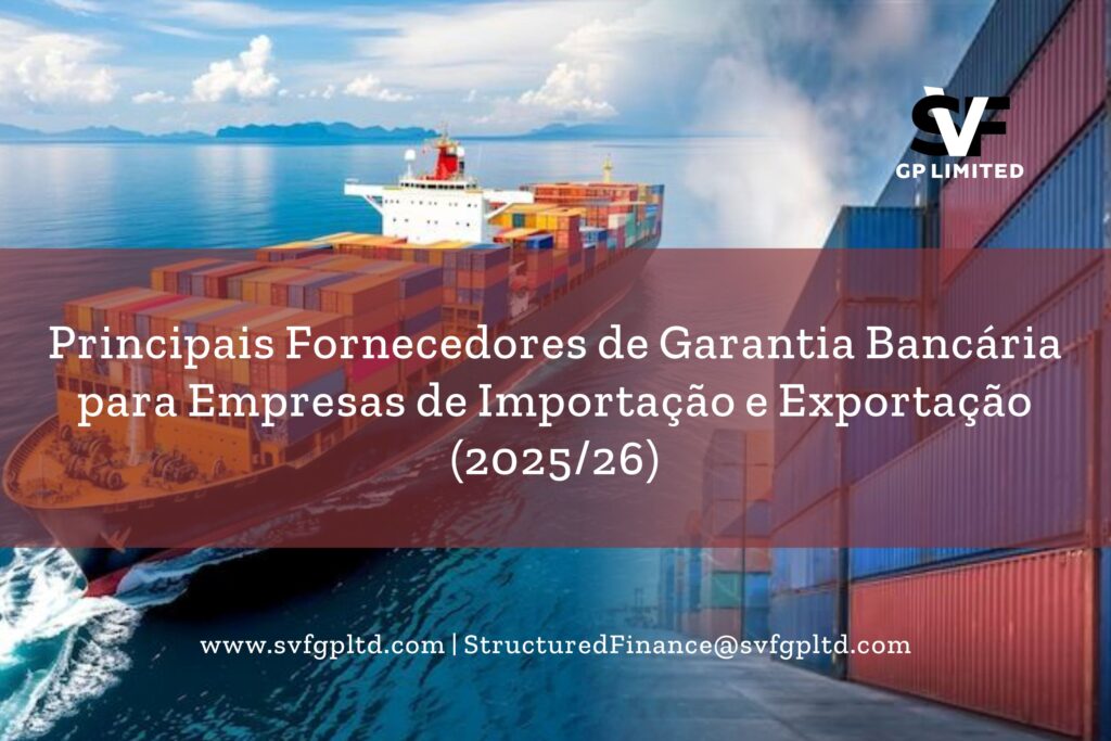 Principais fornecedores de garantia bancária para empresas de importação e exportação em 2025, incluindo navios de carga e contêineres empilhados.